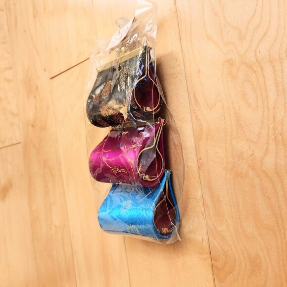x3 Small Silk Coin Jewelry Holders Wallets Cases Bundle Lot Great for small gift - Picture 2 of 8